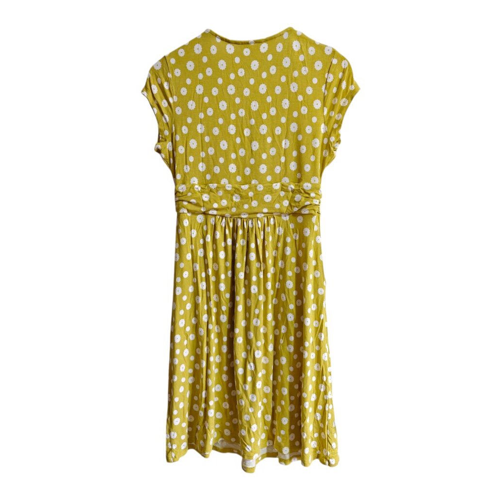 Boden Yellow Polka Dot Midi Dress - Picture 5 of 8